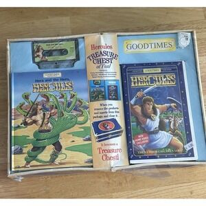 Hercules Treasure Chest Of Fun Good Times Book Audio & Video Cassette Vintage 97